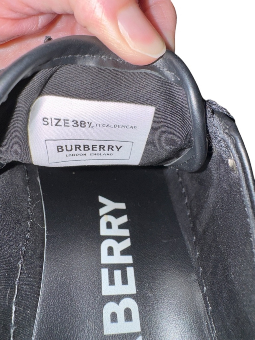 Burberry Jack Star Leather Sneaker Black Size 38.5 Used with flaws - Picture 6 of 15